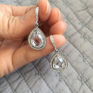 EUC Nadri Cubic Zirconia Pear Drop Earrings